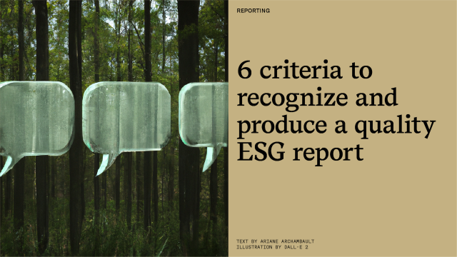 Six criteria to recognize and produce a quality ESG report